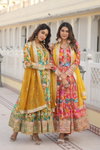 KA 1080 Digital printed Russian Silk With Embroidery Readymade Gown With Dupatta Wholesale Online